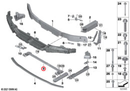 Genuine BMW (51117301605) Front Bumper Crosslink Support