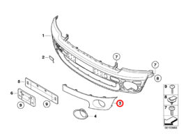 Genuine MINI (51112755688) Bumper Cover Insert Right - Primed