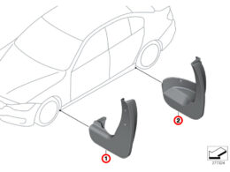 Genuine BMW (82162218983KT) Front Rear Splash Guard Kit