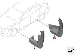 Genuine BMW (82162333952) Rear Mud Flaps