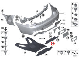 Genuine BMW (51127223162) Rear Bumper Bottom Centre Guide