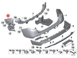 Genuine BMW (51122991779) Rear Bumper Side Guide – Left