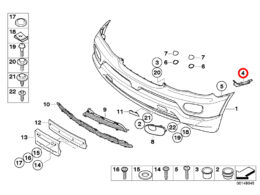 Genuine Bmw (51117116668) Front Bumper Mount Guide - Right Genuine BMW (51117116668) Front Bumper Mount Guide - Right
