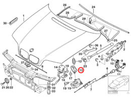 Genuine BMW (51238229807) Upper Bonnet Lock - Priced Each