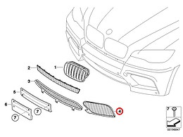 Genuine Bmw (51117205577) Open Air Grille - Left 51117205577 4