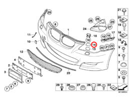 Genuine Bmw (51117898151) Headlight Washer Nozzle Cover - Left 51117898151 5