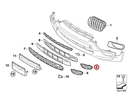 Genuine Bmw (51118038267) Front Bumper Open Grid - Left 51118038267 4