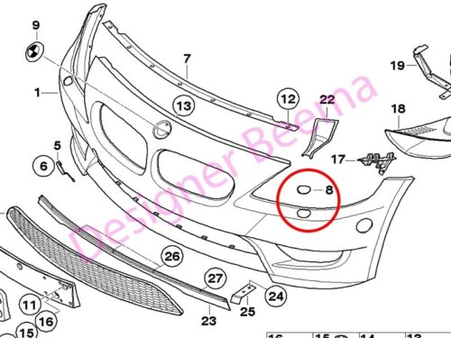 Genuine BMW (51117078261) Headlight Washer Nozzle Cover - Left