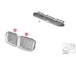(Euro 841110591 + 841110601) Grille Assembly - Set