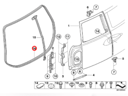 (51762757822) Rear Trunk Barn Door Seal