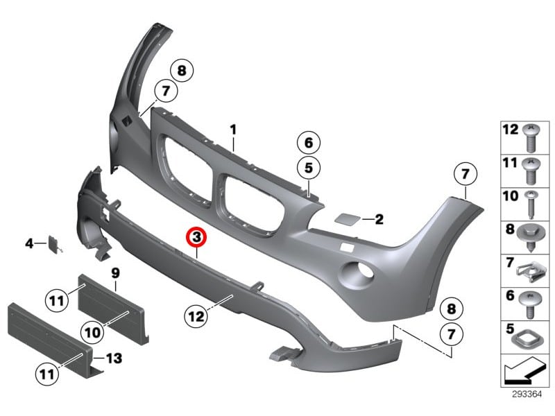(51117345032) Bumper Trim Cover Lower Designer Beema
