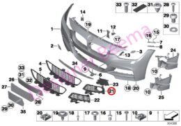 (51118054156) M Sport Fog Light Bumper Grille - Right