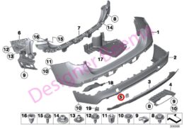 (51127845543) M Trim Tow Eye Hook Kit - Primed
