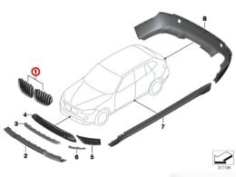 (51117347669) Kidney grille Set