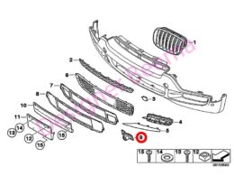 (51117165462) Front Bumper PDC Sensor Support - Right