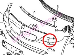 Genuine BMW (51117078261) Headlight Washer Nozzle Cover - Left