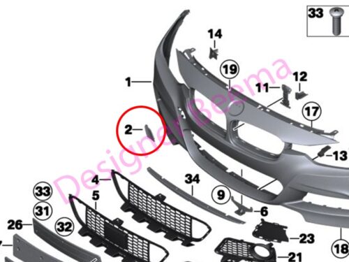 Genuine BMW M Front Bumper Tow Eye Cover - Primed 51118067961