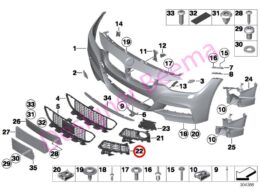 (51118068125) Fog Light Grille - Left (51118068125) Fog Light Grille - Left