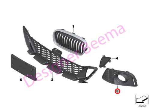 M-Sport Closed Side Grille - Right 51118064242