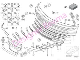 (51118209927) Front Bumper Grille - Center