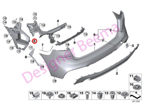 Guide For Side Of Rear Bumper - Left 51128057909