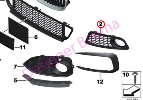 Genuine BMW M-Sport Fog Grille - Left 51118048967