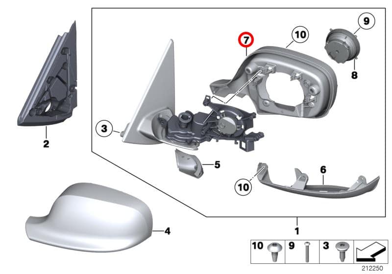 BMW X1 X3 E83 E84 M Sport Wing Door Mirror Support Frame Right JS eBay