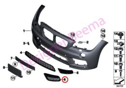 Genuine BMW (51117845542) M Sport Set Of Grille Section