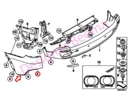 (51127179021) Rear Bumper Corner Trim - Left