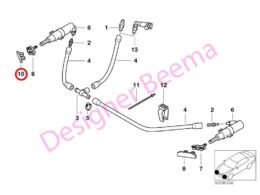(61677069427) Headlight Washer Nozzle Cover - Left