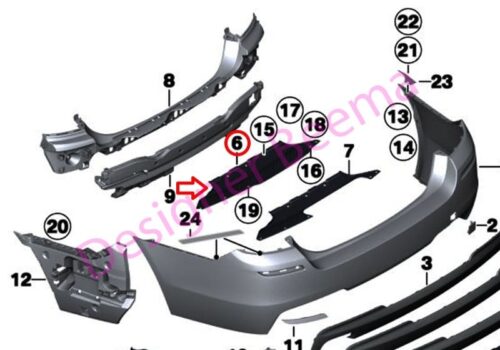 Genuine BMW Rear Bumper Bottom - Centre Guide 51128049236