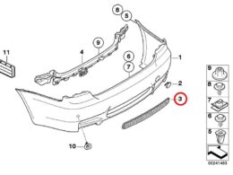 (51128040877) Rear Bumper Grille