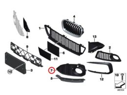 Alternative view of Fog Light Grille - Left