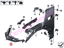 Alternative view of Mount For Headlight - Left