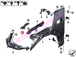Alternative view of Bracket For Gas Spring - Left