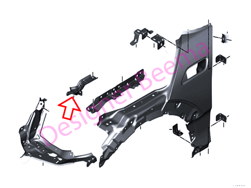 Genuine MINI Bracket For Gas Spring - Left 41007438925