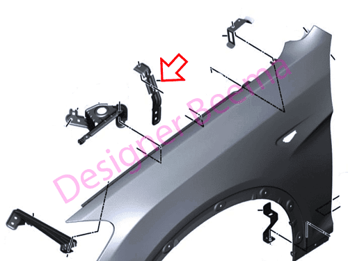 Genuine BMW Bracket Side Panel - Rear Left 41357267335