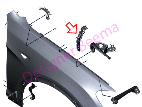 Genuine BMW Bracket Side Panel - Rear Right 41357267336