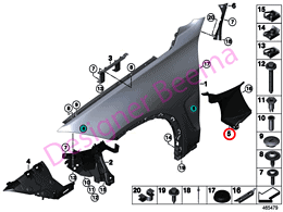 Alternative view of Air Duct Front Side Panel - Left