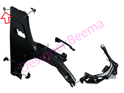 Genuine MINI (41007389468) Bracket Side Panel Column A - Right