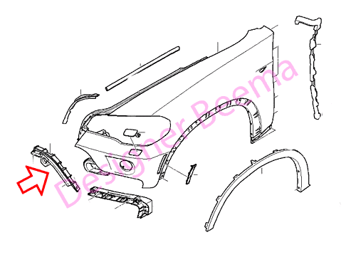 Genuine BMW Mount For Bumper Inside - Left 51117165471