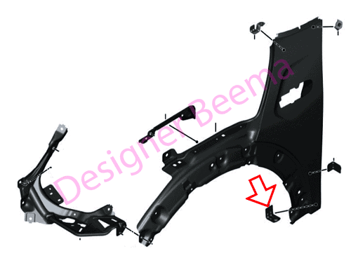 Genuine MINI Bracket Side Panel - Bottom 41007389489