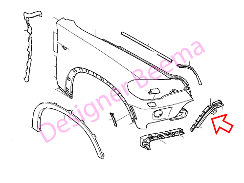 Genuine BMW Mount For Bumper Inside - Right 51117165472