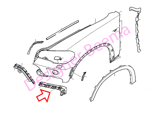 Genuine BMW Mount For Bumper Outside - Left 51117157987