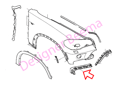 Genuine BMW Mount For Bumper Outside - Right 51117157988