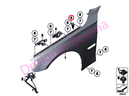 Genuine BMW (41357204501) Side Panel Bracket 3 - Front Left