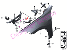 Alternative view of Bracket For Gas Spring - Left