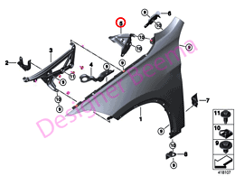 Alternative view of Bracket Side Panel Column A - Left