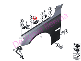 Genuine BMW (41357204499) Side Panel Bracket 2 - Front Left