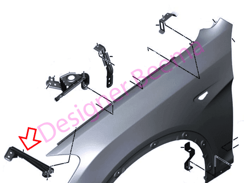 Genuine BMW Bracket Side Panel Lower - Front Left 41357267325